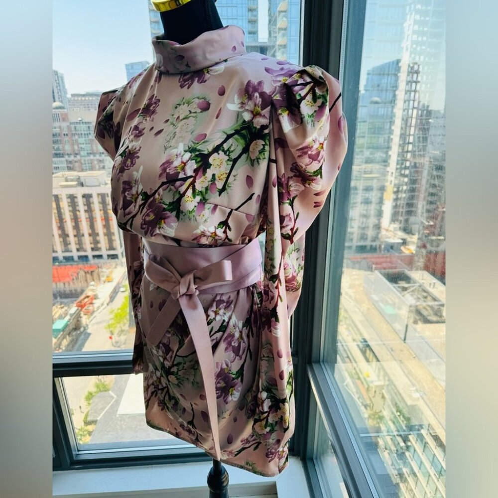 🆕 BRONX & BANCO 🧿 NWOT Noel Sakura Mini Dress - Size L = US 8 - Picture 6 of 16